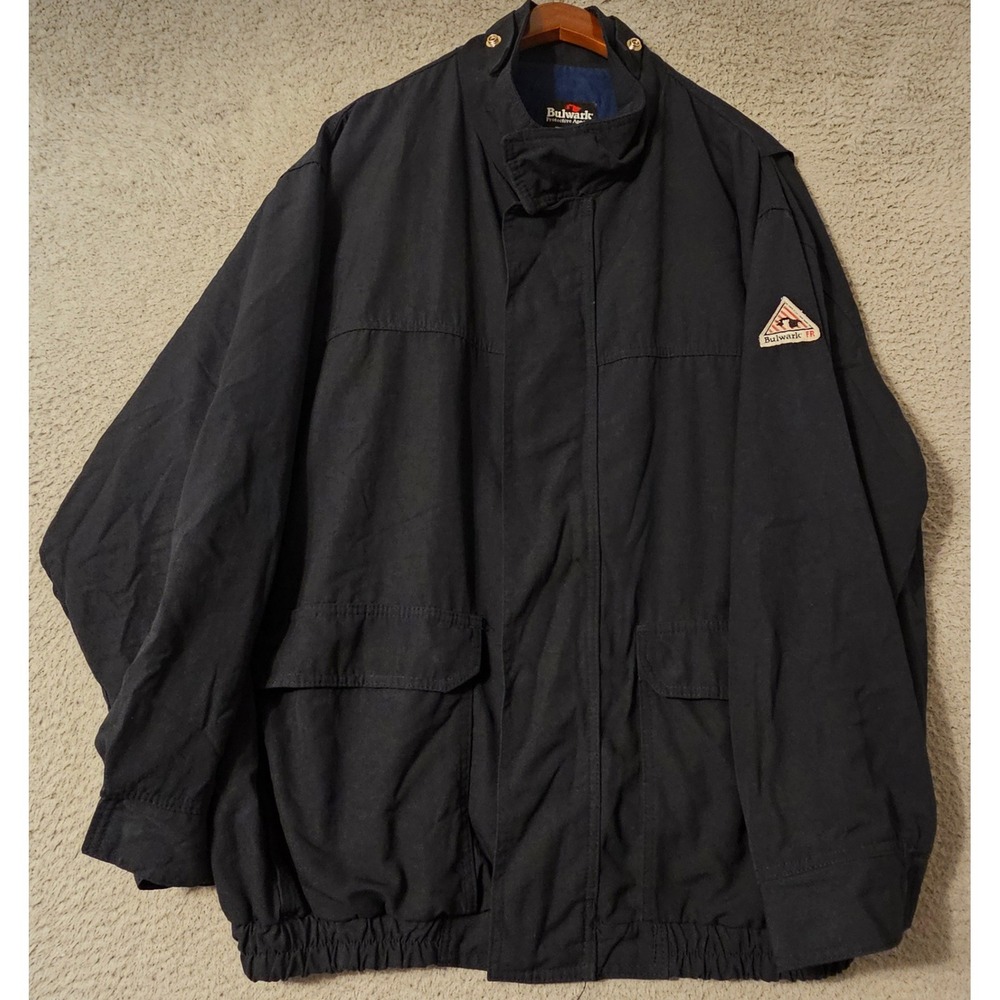 Bulwark FR Flame Resistant Nomex Kevlar Bomber Jacket Navy Blue XXL JNJ8NV2